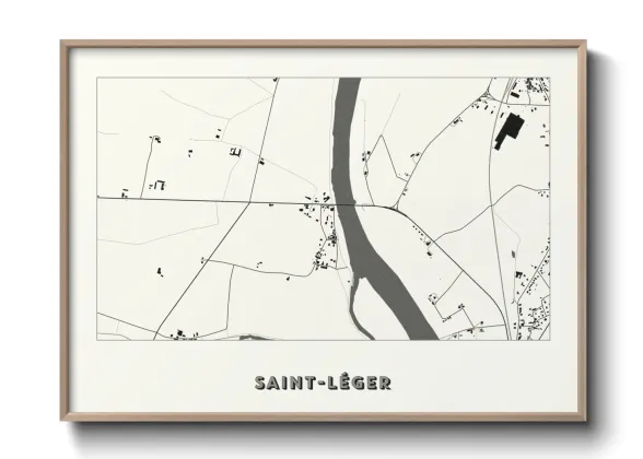 Une affiche de carte sur Saint-Léger