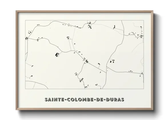 Une affiche de carte sur Sainte-Colombe-de-Duras