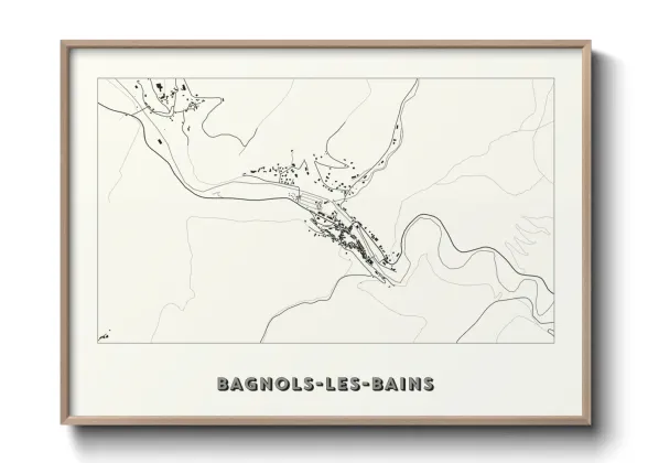 Une affiche de carte sur Bagnols-les-Bains