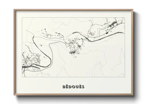 Une affiche de carte sur Bédouès
