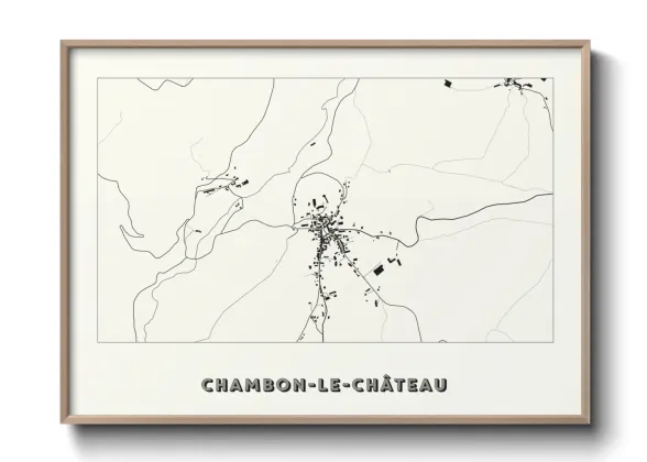 Une affiche de carte sur Chambon-le-Château