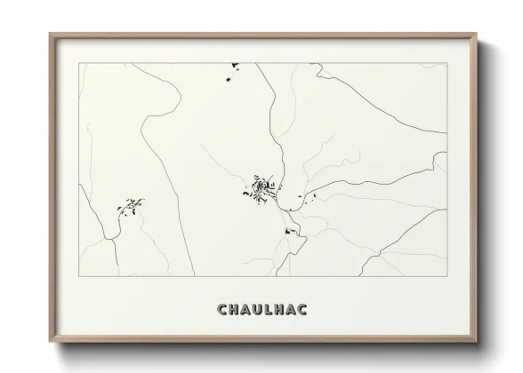 Une affiche de carte sur Chaulhac