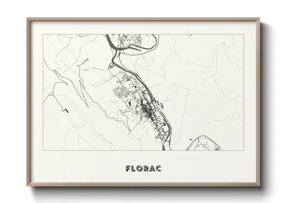 Une affiche de carte sur Florac