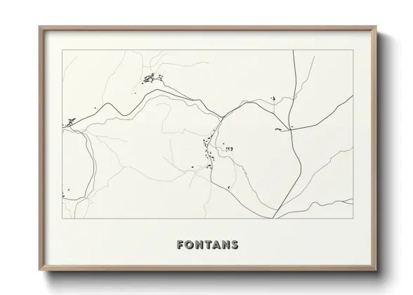 Une affiche de carte sur Fontans