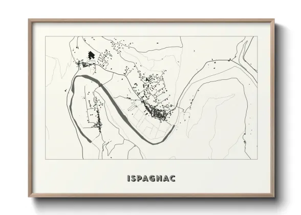 Une affiche de carte sur Ispagnac