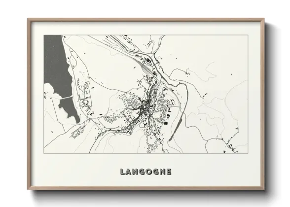 Une affiche de carte sur Langogne