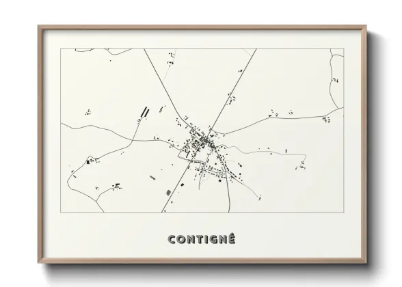 Une affiche de carte sur Contigné