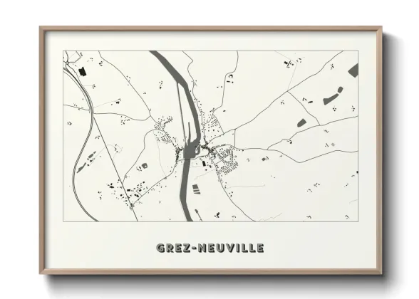 Une affiche de carte sur Grez-Neuville