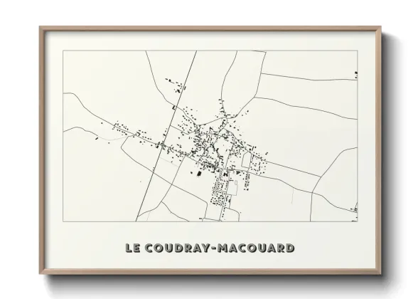 Une affiche de carte sur Le Coudray-Macouard