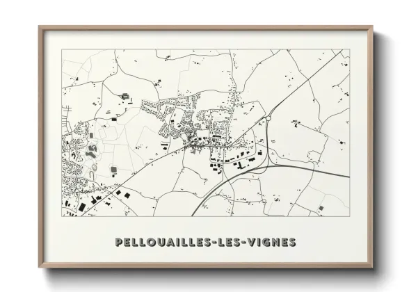 Une affiche de carte sur Pellouailles-les-Vignes