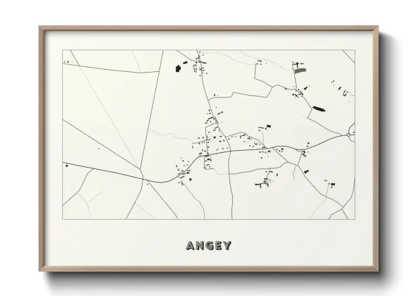 Une affiche de carte sur Angey