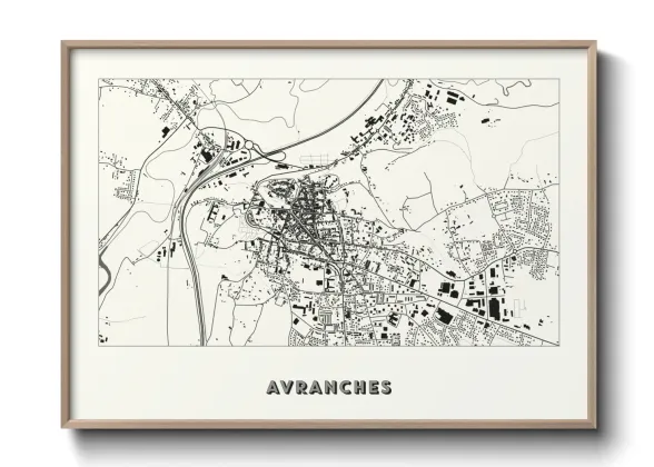 Une affiche de carte sur Avranches