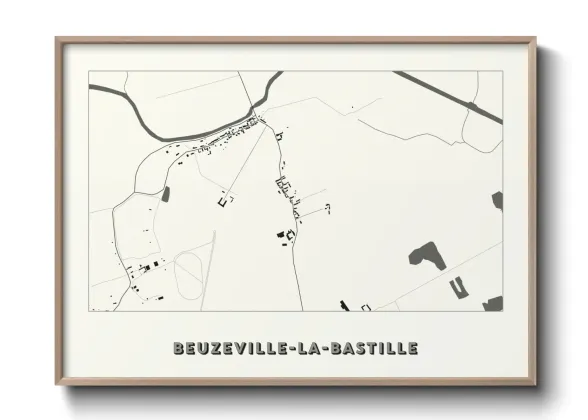 Une affiche de carte sur Beuzeville-la-Bastille