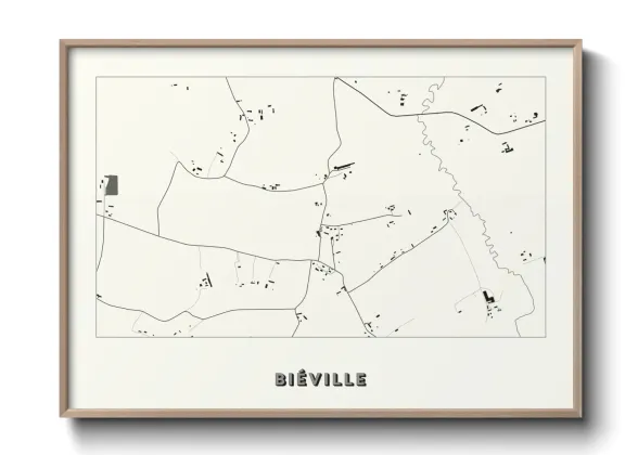 Une affiche de carte sur Biéville