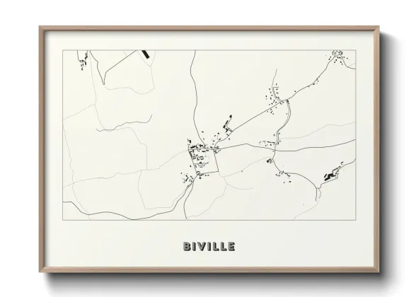 Une affiche de carte sur Biville