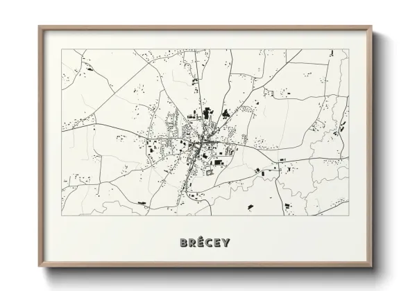 Une affiche de carte sur Brécey