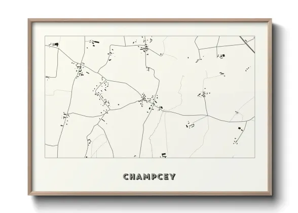 Une affiche de carte sur Champcey