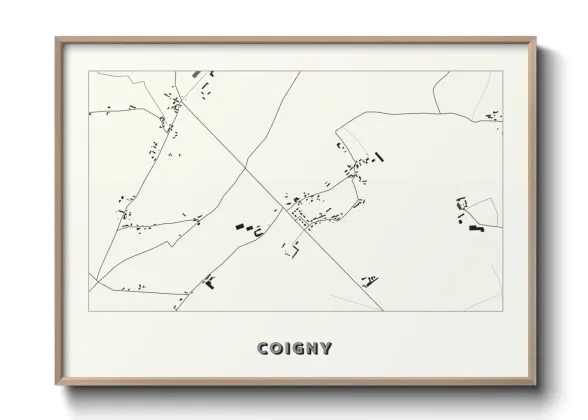 Une affiche de carte sur Coigny