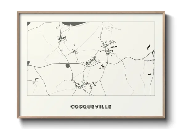 Une affiche de carte sur Cosqueville