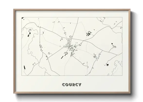 Une affiche de carte sur Courcy