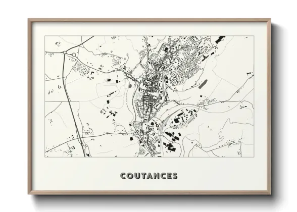 Une affiche de carte sur Coutances
