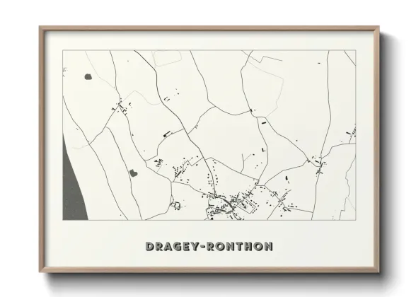 Une affiche de carte sur Dragey-Ronthon