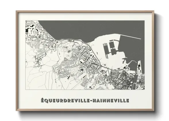 Une affiche de carte sur Équeurdreville-Hainneville