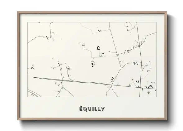 Une affiche de carte sur Équilly