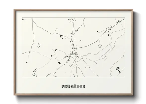 Une affiche de carte sur Feugères