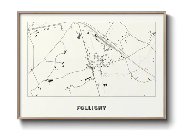 Une affiche de carte sur Folligny
