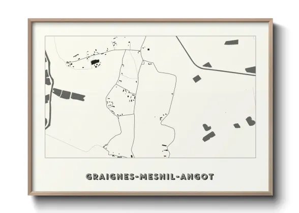 Une affiche de carte sur Graignes-Mesnil-Angot