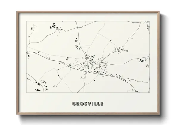 Une affiche de carte sur Grosville
