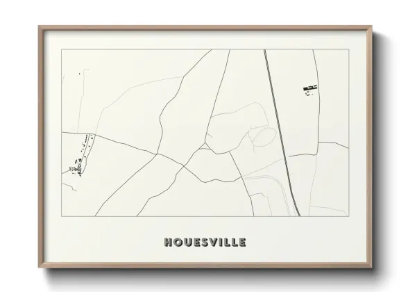 Une affiche de carte sur Houesville