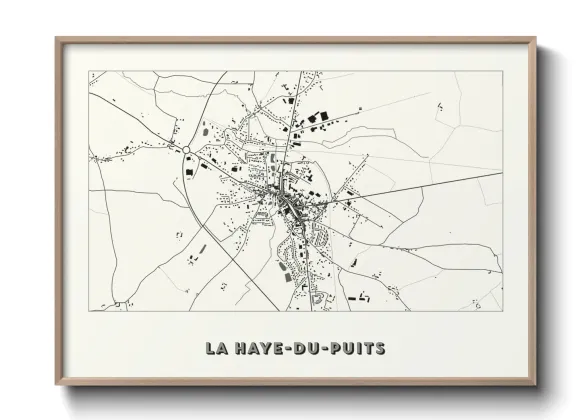 Une affiche de carte sur La Haye-du-Puits
