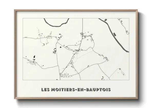 Une affiche de carte sur Les Moitiers-en-Bauptois