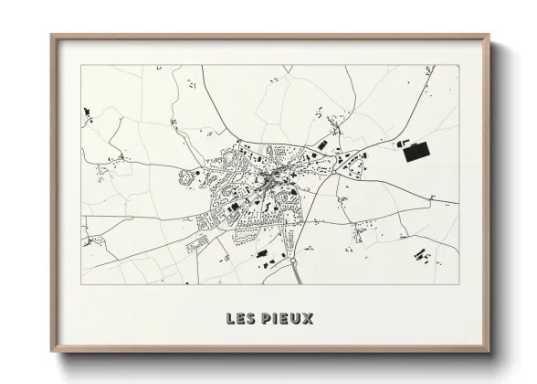 Une affiche de carte sur Les Pieux