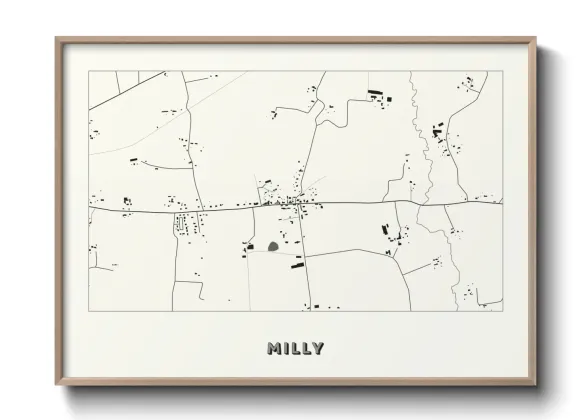 Une affiche de carte sur Milly