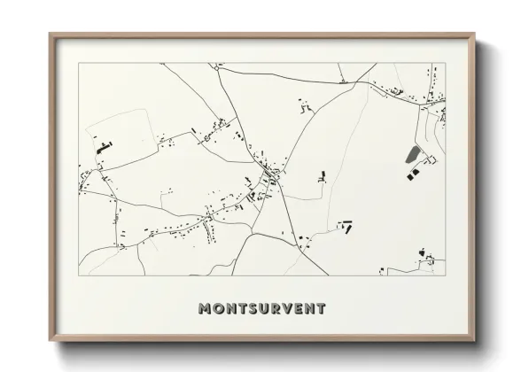 Une affiche de carte sur Montsurvent