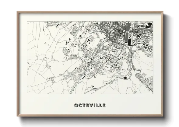 Une affiche de carte sur Octeville