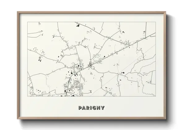 Une affiche de carte sur Parigny