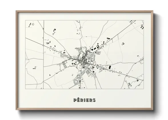 Une affiche de carte sur Périers