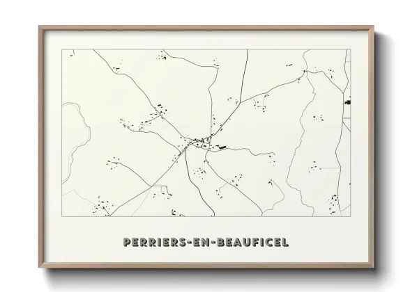 Une affiche de carte sur Perriers-en-Beauficel
