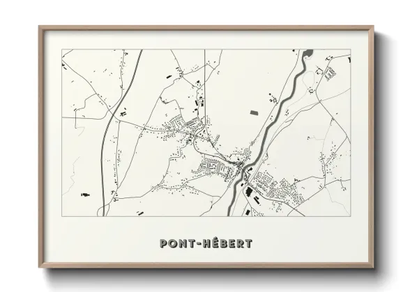 Une affiche de carte sur Pont-Hébert