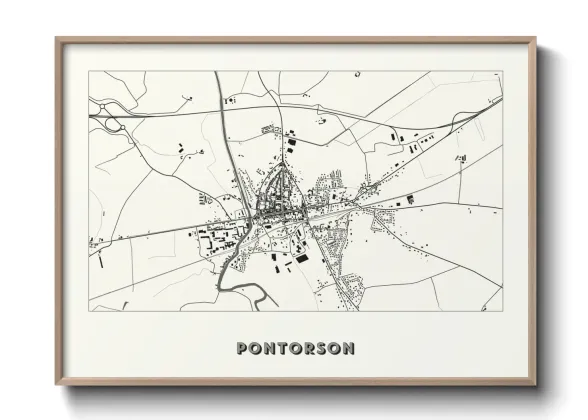 Une affiche de carte sur Pontorson