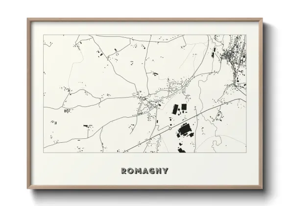 Une affiche de carte sur Romagny