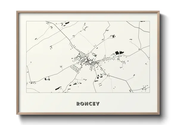 Une affiche de carte sur Roncey