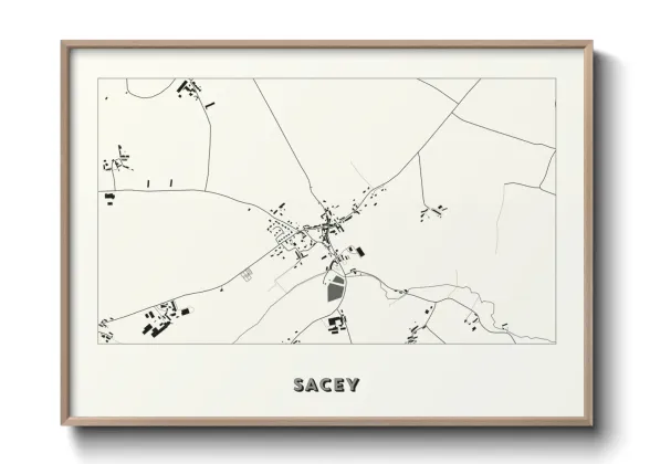 Une affiche de carte sur Sacey