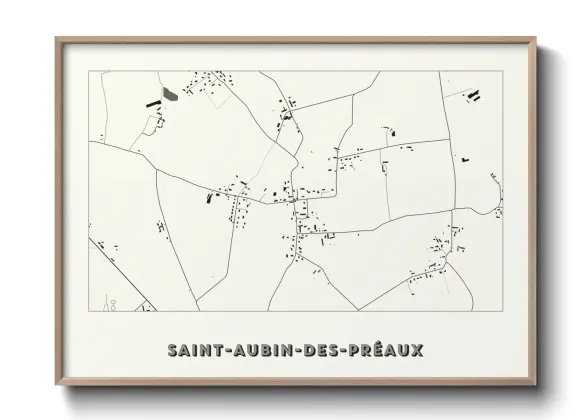 Une affiche de carte sur Saint-Aubin-des-Préaux