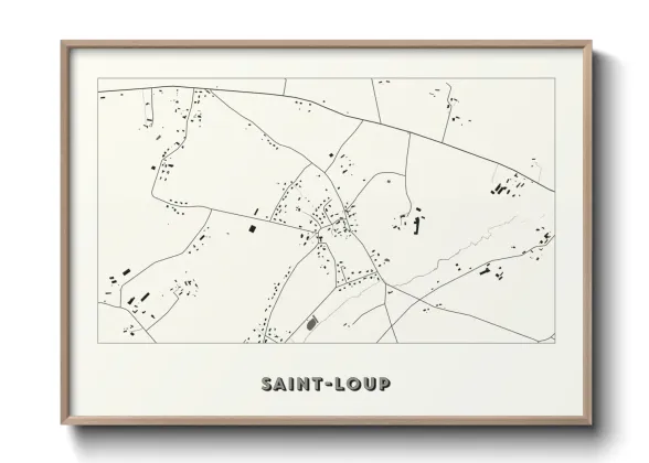 Une affiche de carte sur Saint-Loup