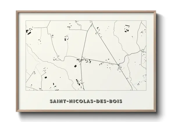 Une affiche de carte sur Saint-Nicolas-des-Bois